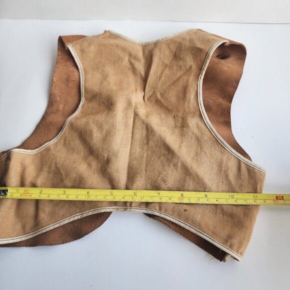 Vintage 50s/60s Lasso 'Em Bill Child's Suede Leather Cowboy Vest - Keyston Bros. - Picture 7 of 7
